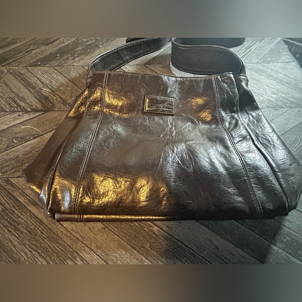 The Stone Dark Brown Women Leather Adjustable Strap Shoulder Bag - Picture 4 of 13